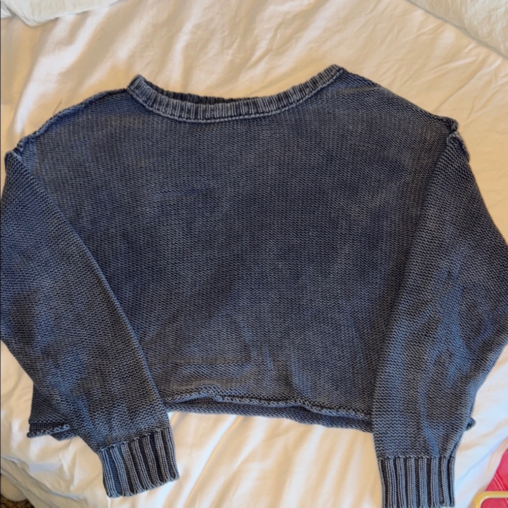 American Eagle Outfitters Slate Blue Crewneck Sweater